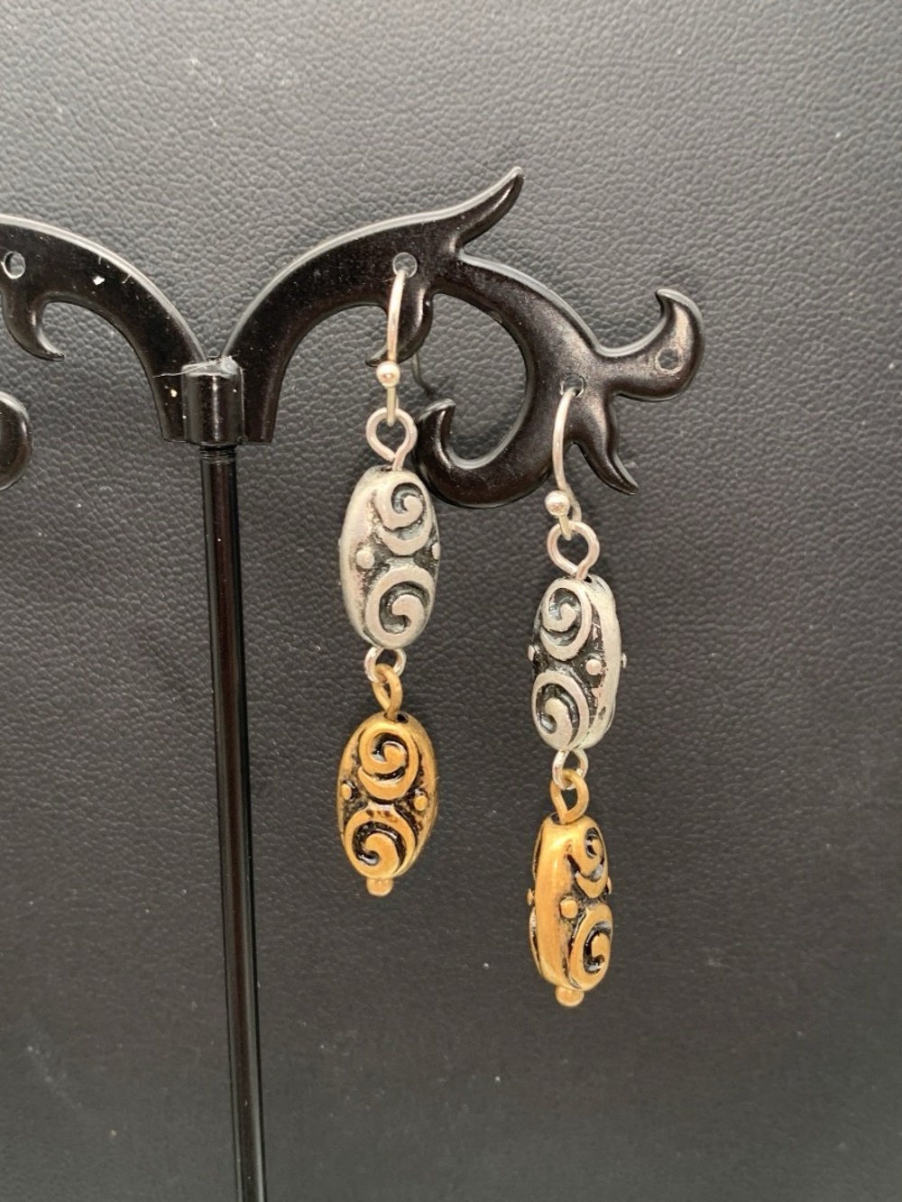 Premier Designs Jewelry “Carried Away" antiqued Gold & Silver tone boho Earrings